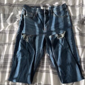Topshop High Rise Blue Jeans